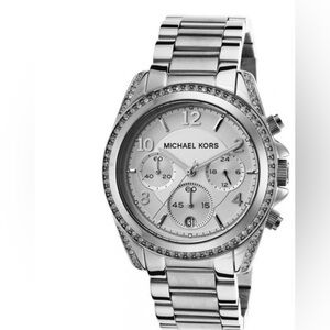 Michael Kors - Chronograph Silver Dial Crystal Silver Tone Watch MK5165